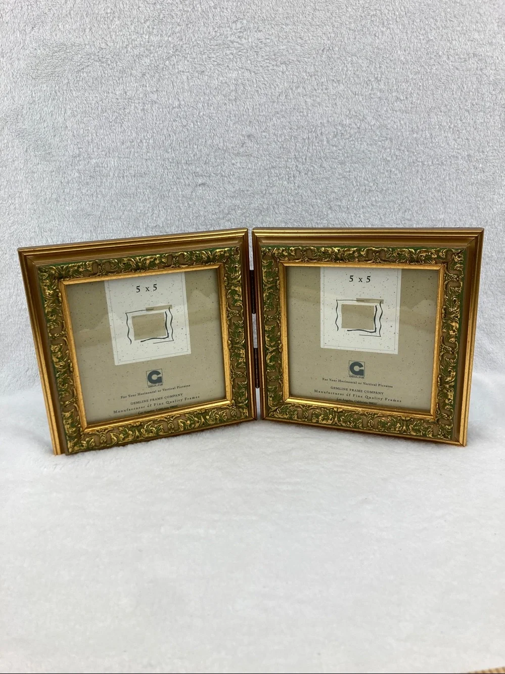 Gemline Ornate Double Picture Frame Hinged 5 x 5 New